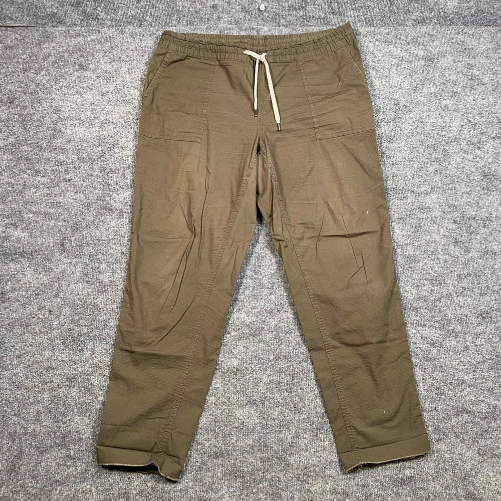 Vuori Ripstop Pant Womens Large Dark Olive Green VW450 Tapered Hiking Utility